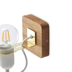 Lucande Becky Holz-Wandspot, Einflammig, Weiß -Lucande 9627695 7