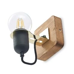 Lucande Becky Holz-Wandspot, Einflammig, Schwarz -Lucande 9627696 5