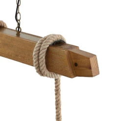 Lucande Mevan Hängeleuchte Mit Holzbalken, Amber -Lucande 9627719 6