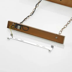 Lucande Mevan Hängeleuchte Mit Holzbalken, Amber -Lucande 9627719 8