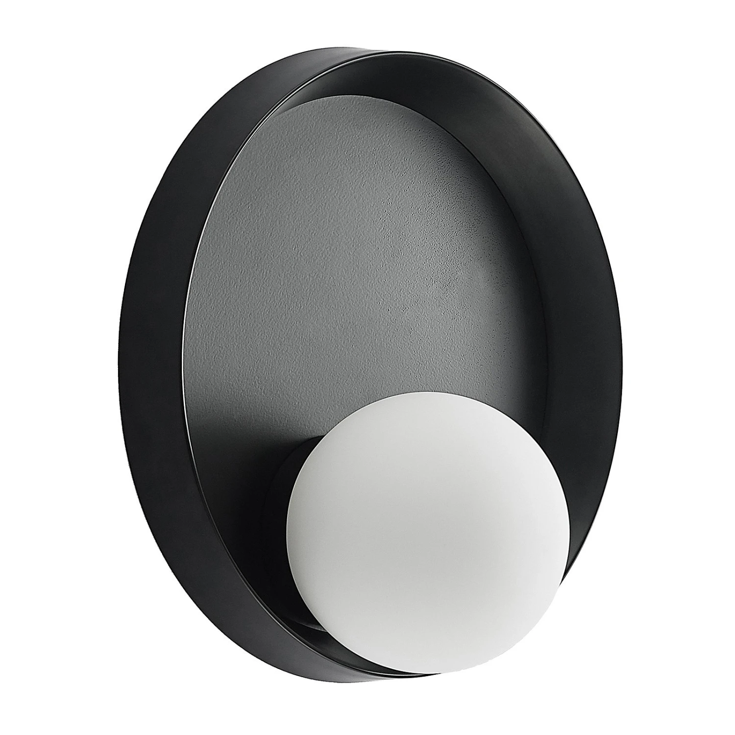Lucande Andelina Wandleuchte, Rund, Schwarz 5 Lucande Andelina Wandleuchte, Rund, Schwarz – Bild 3