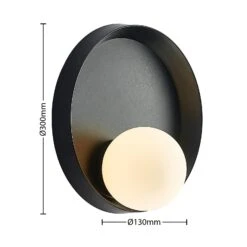 Lucande Andelina Wandleuchte, Rund, Schwarz 14 Lucande Andelina Wandleuchte, Rund, Schwarz -Lucande 9627767 3