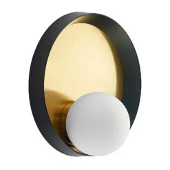 Lucande Andelina Wandleuchte, Rund, Messing -Lucande 9627769 2