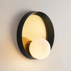 Lucande Andelina Wandleuchte, Rund, Messing -Lucande 9627769 4