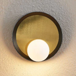 Lucande Andelina Wandleuchte, Rund, Messing -Lucande 9627769 5