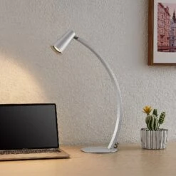 Lucande Velanoris Tischlampe, Alu Gebürstet -Lucande 9627804 1