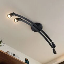 Lucande Velanoris Deckenlampe, 4-fl. Schwarz