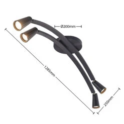 Lucande Velanoris Deckenlampe, 4-fl. Schwarz -Lucande 9627809 4