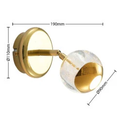 Lucande Kilio LED-Strahler Mit Glasschirm, Gold -Lucande 9627946 4