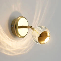 Lucande Kilio LED-Strahler Mit Glasschirm, Gold -Lucande 9627946 6