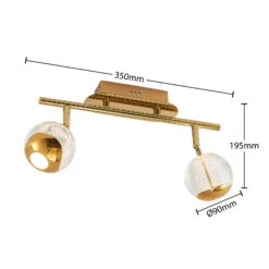 Lucande Kilio LED-Deckenstrahler, 2-flammig, Gold -Lucande 9627948 3
