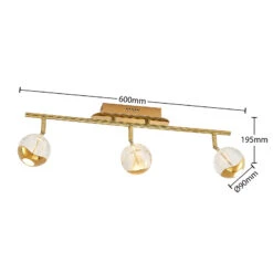 Lucande Kilio LED-Deckenstrahler, 3-flammig, Gold -Lucande 9627950 4