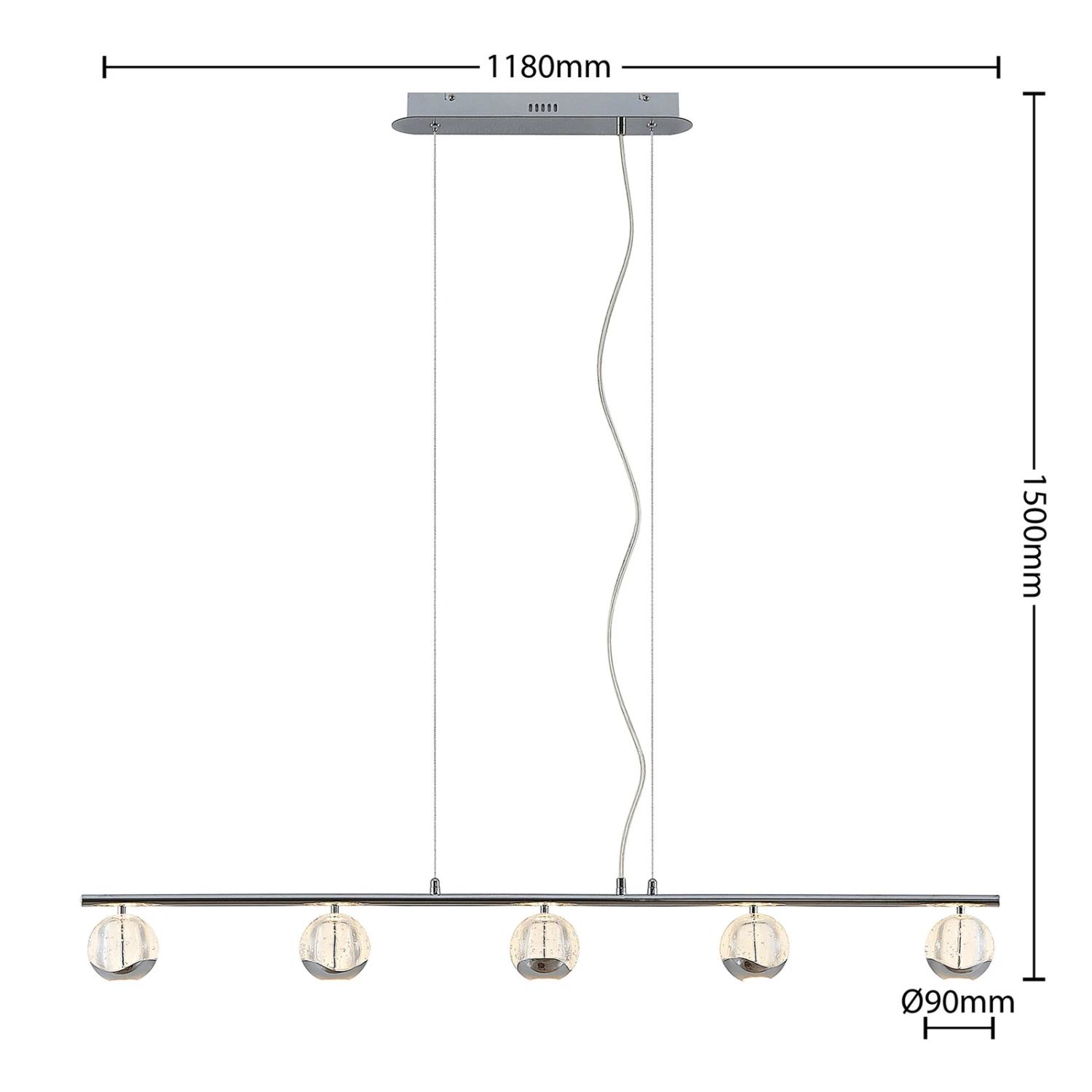 Lucande Kilio LED-Hängeleuchte, 5-flammig, Chrom 6 Lucande Kilio LED-Hängeleuchte, 5-flammig, Chrom – Bild 4