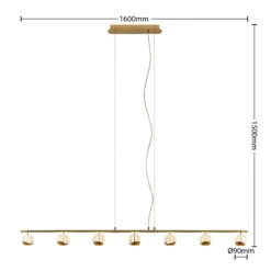 Lucande Kilio LED-Hängeleuchte, 7-flammig, Gold 14 Lucande Kilio LED-Hängeleuchte, 7-flammig, Gold -Lucande 9627956 3