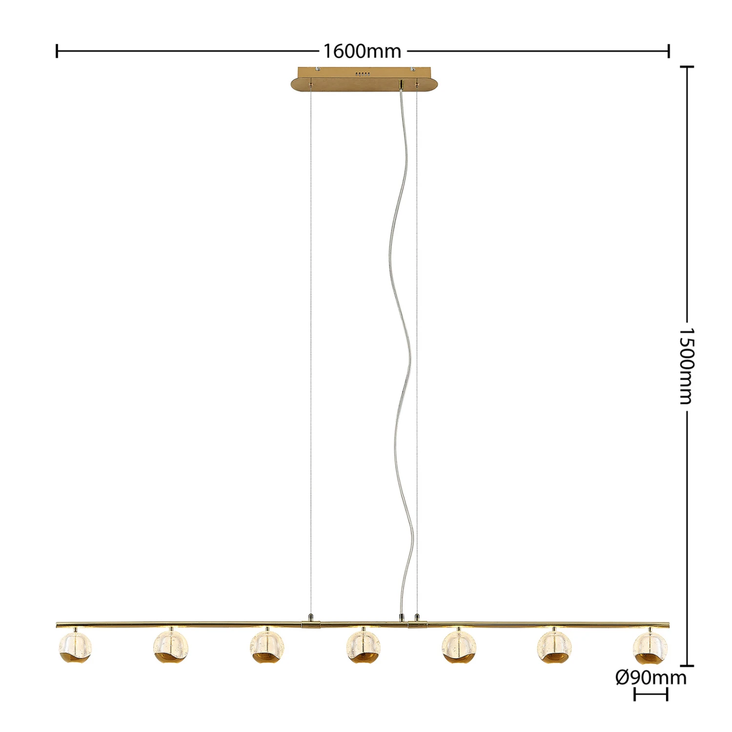Lucande Kilio LED-Hängeleuchte, 7-flammig, Gold 6 Lucande Kilio LED-Hängeleuchte, 7-flammig, Gold – Bild 4