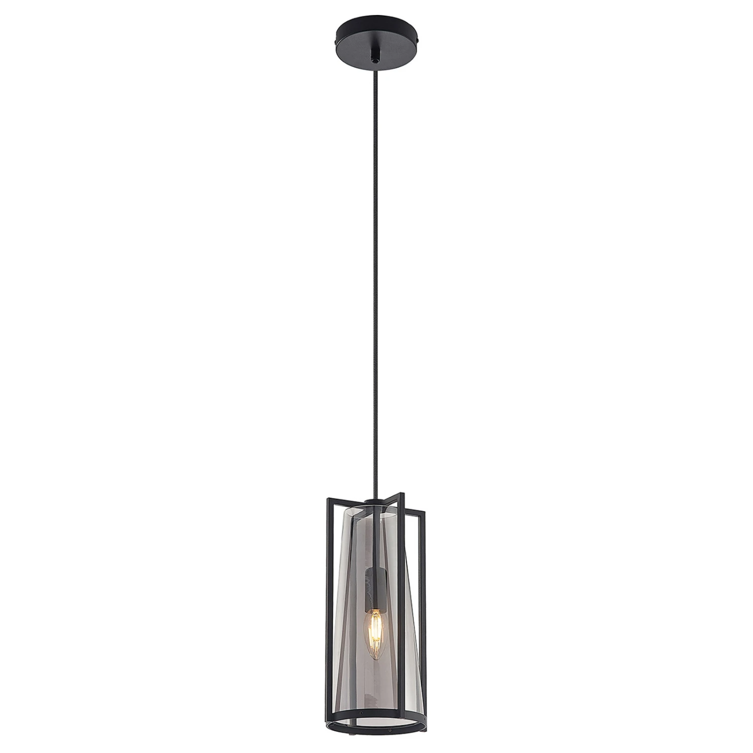 Lucande Rufina Pendellampe, Rauchglas, Einflammig 7 Lucande Rufina Pendellampe, Rauchglas, Einflammig – Bild 5