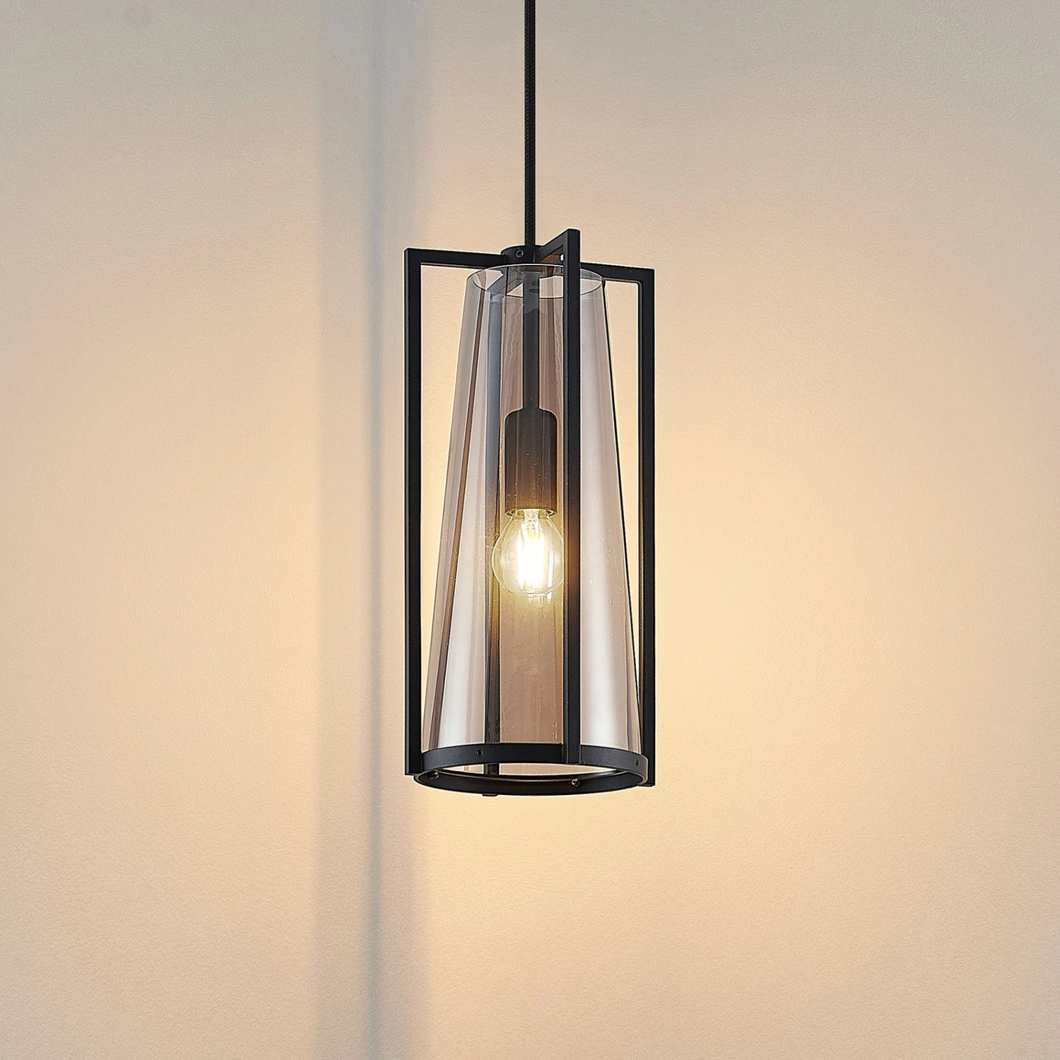 Lucande Rufina Pendellampe, Rauchglas, Einflammig 11 Lucande Rufina Pendellampe, Rauchglas, Einflammig – Bild 9