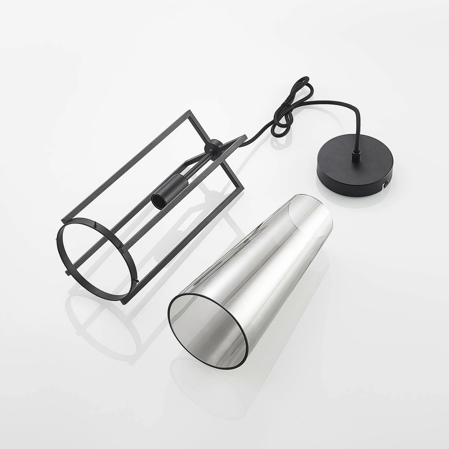 Lucande Rufina Pendellampe, Rauchglas, Einflammig 12 Lucande Rufina Pendellampe, Rauchglas, Einflammig – Bild 10