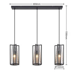 Lucande Rufina Pendellampe, Dreiflammig, Länglich -Lucande 9628084 7