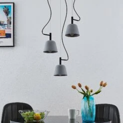 Lucande Otavis Hängeleuchte Aus Beton, 3-flammig -Lucande 9628233 2