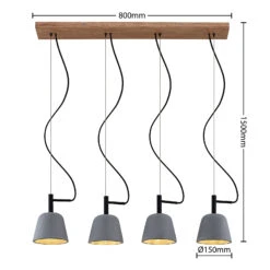 Lucande Otavis Hängeleuchte Aus Beton, 4-flammig -Lucande 9628234 4