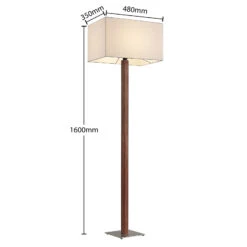 Lucande Larkira Stoff-Stehlampe, Holz, Eckig, Weiß 14 Lucande Larkira Stoff-Stehlampe, Holz, Eckig, Weiß -Lucande 9628396 3