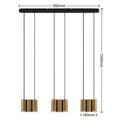 Lucande Cesur Hängeleuchte, Neunflammig, Messing 14 Lucande Cesur Hängeleuchte, Neunflammig, Messing -Lucande 9628453 3