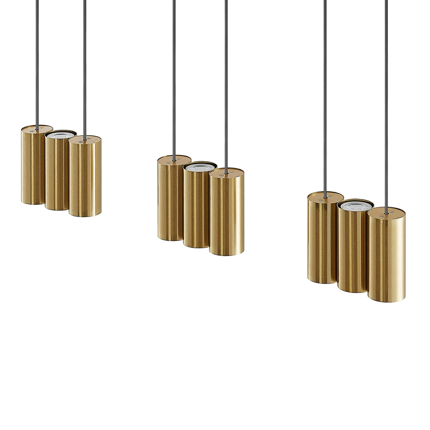 Lucande Cesur Hängeleuchte, Neunflammig, Messing 8 Lucande Cesur Hängeleuchte, Neunflammig, Messing – Bild 6