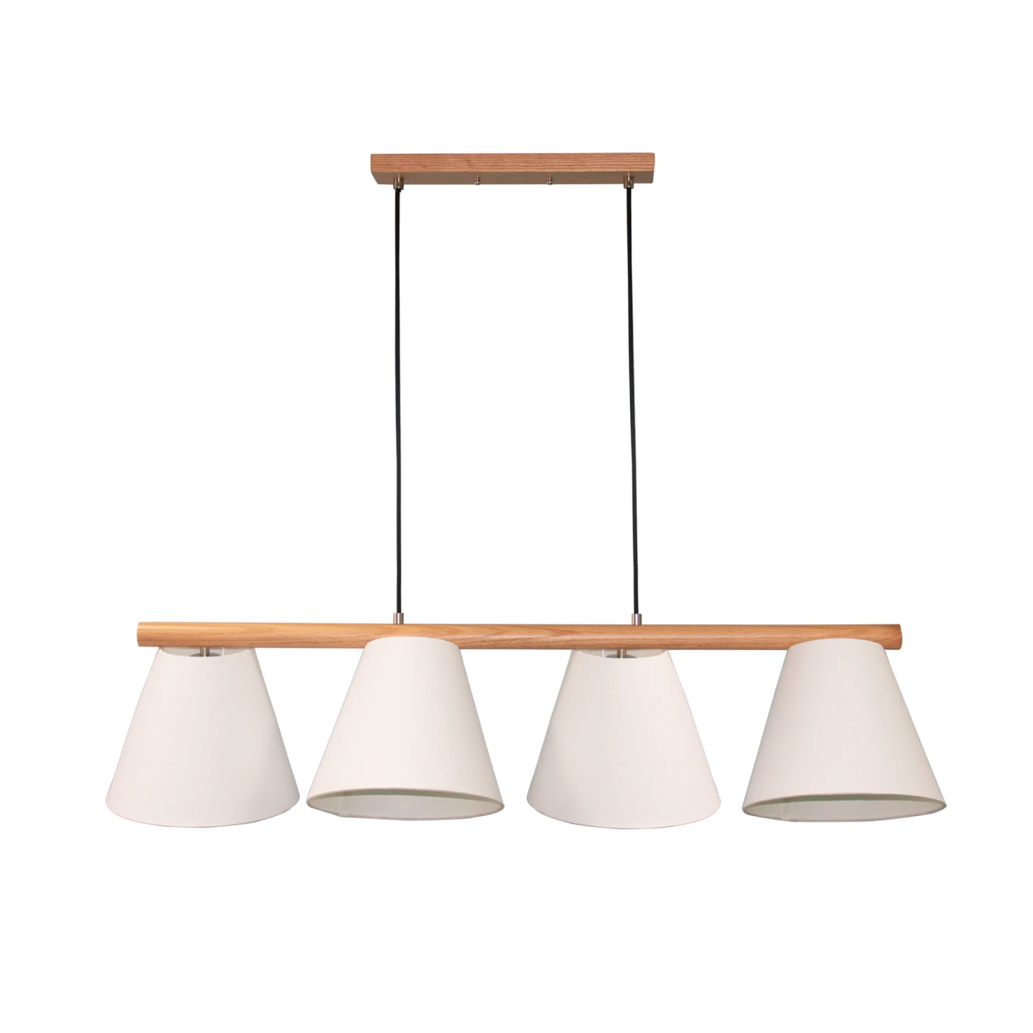 Lucande Jinda Hängeleuchte, Holz, Stoff Weiß 3 Lucande Jinda Hängeleuchte, Holz, Stoff Weiß