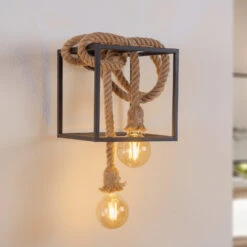 Lucande Vlados Design-Wandleuchte, Käfig, 29 Cm