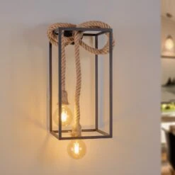 Lucande Vlados Design-Wandleuchte, Käfig, 54 Cm