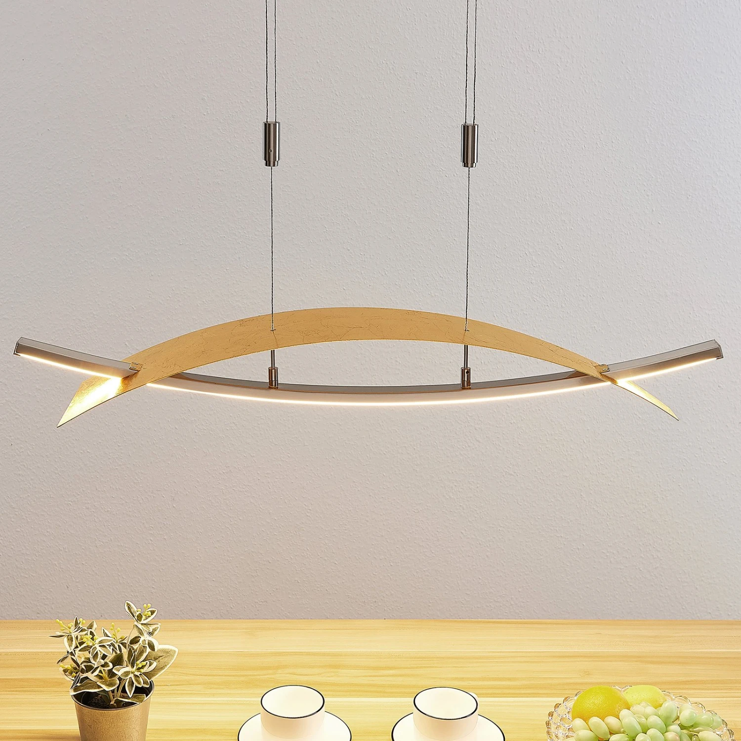 Lucande LED-Hängeleuchte Marija, Blende Waagerecht, Gold 3 Lucande LED-Hängeleuchte Marija, Blende Waagerecht, Gold