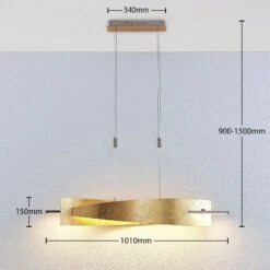 Lucande LED-Hängeleuchte Marija, Blende Senkrecht, Gold -Lucande 9639114 3