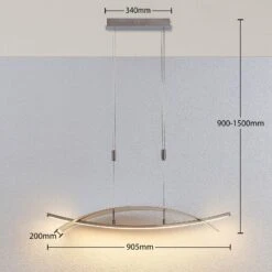 Lucande LED-Hängeleuchte Marija, Blende Waagerecht, Silber -Lucande 9639117 4