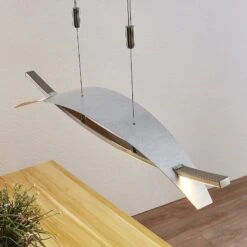 Lucande LED-Hängeleuchte Marija, Blende Waagerecht, Silber -Lucande 9639117 7