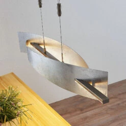 Lucande LED-Hängeleuchte Marija, Blende Senkrecht, Silber -Lucande 9639119 4