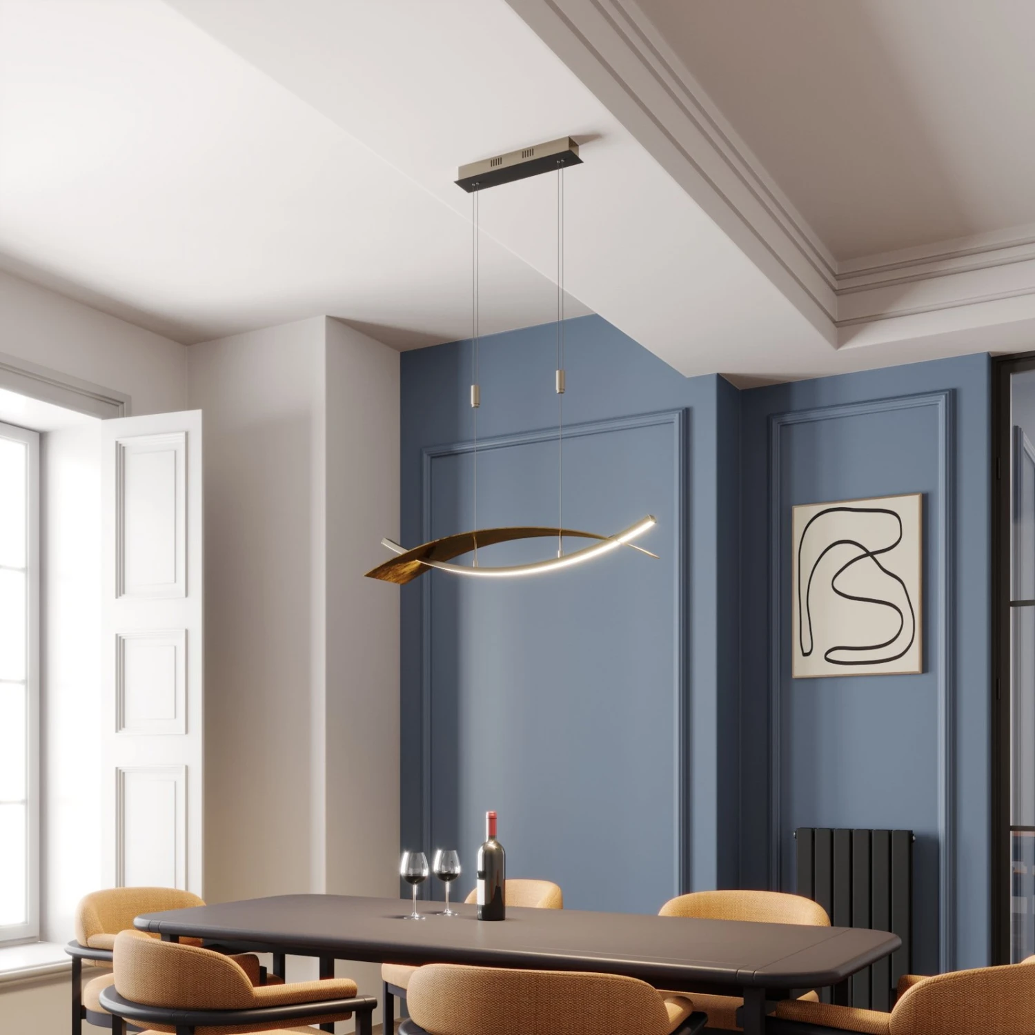 Lucande LED-Hängeleuchte Marija, Blende Waagerecht Schwarz 4 Lucande LED-Hängeleuchte Marija, Blende Waagerecht Schwarz – Bild 2