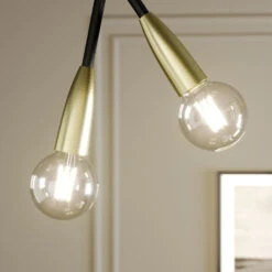 Lucande Carlea Hängelampe, 8-fl., Schwarz-messing 15 Lucande Carlea Hängelampe, 8-fl., Schwarz-messing -Lucande 9639205 4