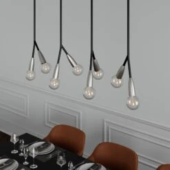 Lucande Carlea Hängelampe, 8-fl., Schwarz-nickel -Lucande 9639206 2