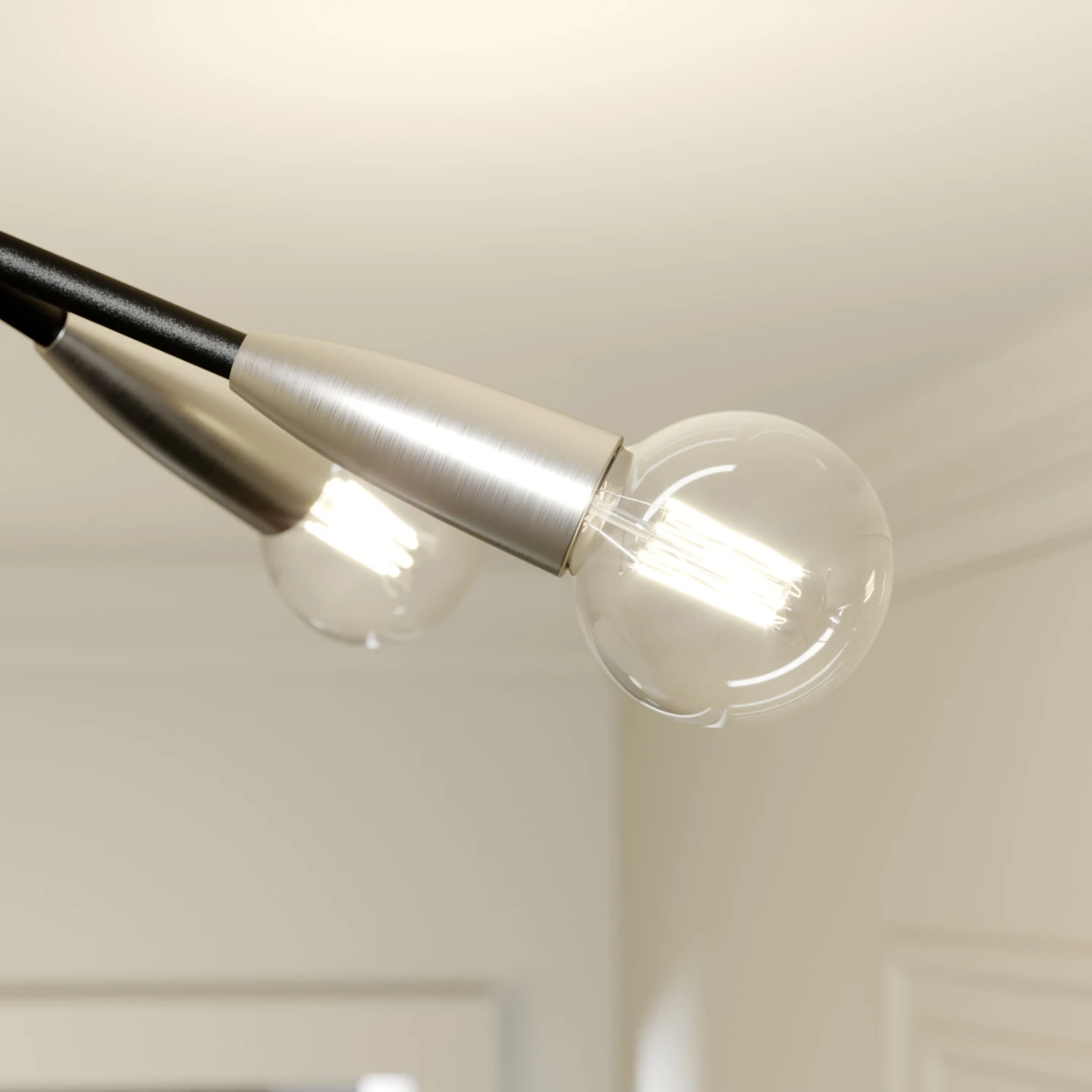 Lucande Carlea Deckenlampe, 4-fl. Schwarz-nickel 7 Lucande Carlea Deckenlampe, 4-fl. Schwarz-nickel – Bild 5