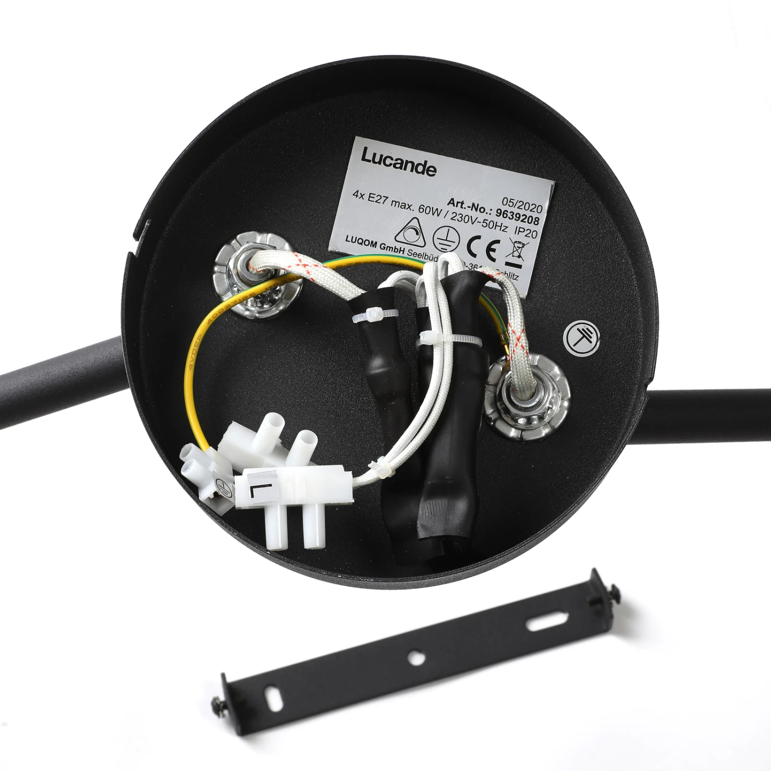 Lucande Carlea Deckenlampe, 4-fl. Schwarz-nickel 10 Lucande Carlea Deckenlampe, 4-fl. Schwarz-nickel – Bild 8