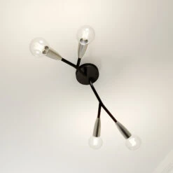 Lucande Carlea Deckenlampe, 4-fl. Schwarz-nickel 19 Lucande Carlea Deckenlampe, 4-fl. Schwarz-nickel -Lucande 9639208 8