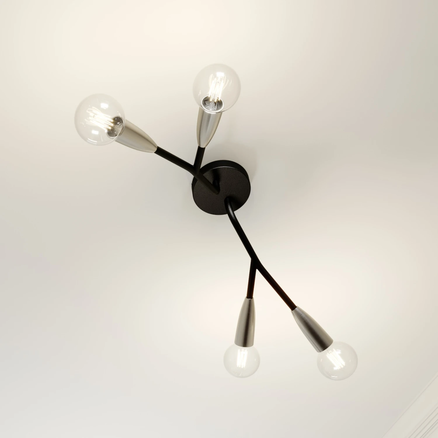 Lucande Carlea Deckenlampe, 4-fl. Schwarz-nickel 11 Lucande Carlea Deckenlampe, 4-fl. Schwarz-nickel – Bild 9