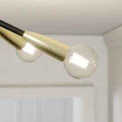 Lucande Carlea Deckenlampe, 6-fl. Schwarz-messing -Lucande 9639209 4