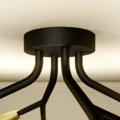 Lucande Carlea Deckenlampe, 8-fl. Schwarz-messing -Lucande 9639211 3