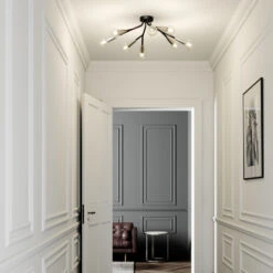 Lucande Carlea Deckenlampe, 8-fl. Schwarz-nickel -Lucande 9639212 2