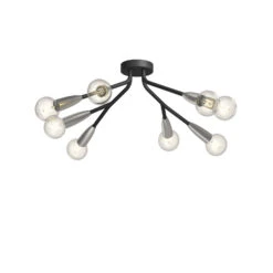 Lucande Carlea Deckenlampe, 8-fl. Schwarz-nickel -Lucande 9639212 6
