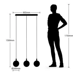 Lucande Dustian Hängeleuchte, 3-fl., 90 Cm -Lucande 9639220 6