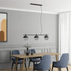 Lucande Dustian Hängeleuchte, 3-fl., 124 Cm -Lucande 9639222 3