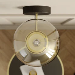 Lucande Sotiana Wandleuchte, Glaskugel, Messing -Lucande 9639224 8